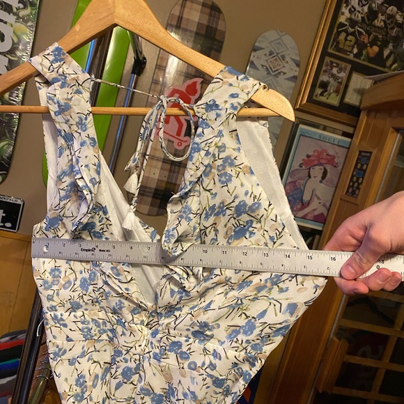 $160 Floral drape ESSUE tie dress size small - Picture 5 of 6